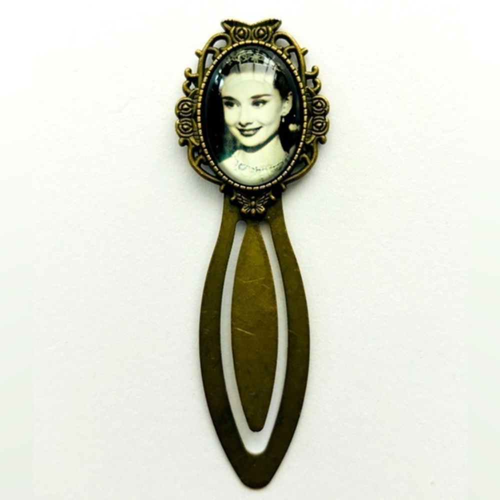 Audrey Hepburn Antique Style Metal Bookmark, NWT, Handmade